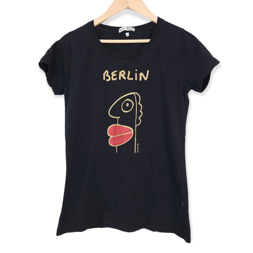 Artist Thierry Noir Berlin Germany Cartoon Faces Printed T Shirt Size L